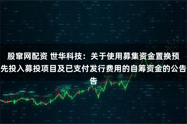 股窜网配资 世华科技：关于使用募集资金置换预先投入募投项目及已支付发行费用的自筹资金的公告